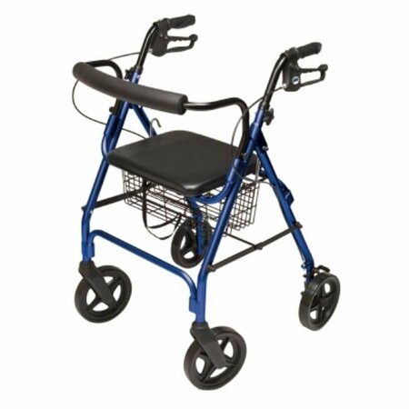 NUTRIONE Lumex Walkabout Four-Wheel Contour Deluxe Rollator, Blue NU2974282